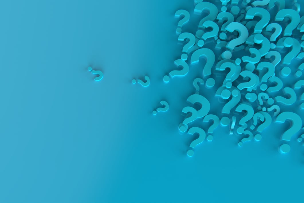 Blue Question Marks Background stock photo